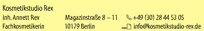 Adresse des Kosmetikstudios Rex in Berlin